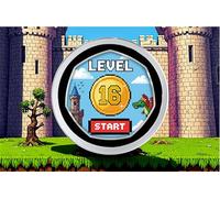 The Commemorative Coin Company 16th Birthday Full Colour Silver Commemorative in Capsule. 16 Years Level 16 Retro/Gaming Gift/Present Son/Daughter/Grandson/Granddaughter