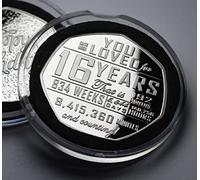The Commemorative Coin Company 16th Birthday Silver in Capsule. 16 Years 'And Counting' Gift/Present Congratulations/Party/Celebration/Ideas Son/Daughter/Grandson/Granddaughter, One Size