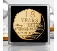 The Commemorative Coin Company 18th Birthday 24ct Gold Commemorative in Gift Case. Celebrating 18 Years. Congratulations/Party/Celebration/Ideas Gift/Present.