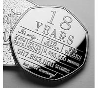 The Commemorative Coin Company 18th Birthday Silver Commemorative. Celebrating 18 Years. Congratulations/Party/Celebration/Ideas Gift/Present.