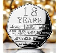 The Commemorative Coin Company 18th Birthday Silver Commemorative. Congratulations/Party/Celebration/Ideas Celebrating 18 Years. Gift/Present.