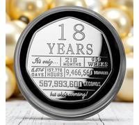The Commemorative Coin Company 18th Birthday Silver Commemorative in Capsule. Celebrating 18 Years. Congratulations/Party/Celebration/Ideas Gift/Present.