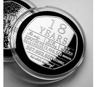The Commemorative Coin Company 18th Birthday Silver Commemorative in Capsule. Congratulations/Party/Celebration/Ideas Celebrating 18 Years. Gift/Present.