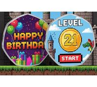 The Commemorative Coin Company 21st Birthday Full Colour Silver Commemorative. Level 21 Retro/Gaming. 21 Years Gift/Present Son/Daughter/Friend/Grandchild