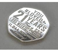 The Commemorative Coin Company 21st Birthday Silver Commemorative. Gift/Present Congratulations/Party/Celebration/Ideas. Celebrating 21 Years