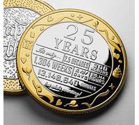 The Commemorative Coin Company 25th Birthday Dual Metal Commemorative. Gift/Present 25 Years Congratulations Friend/Son/Daughter