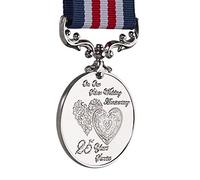 The Commemorative Coin Company 25th Golden Wedding Anniversary Medal for Long/Distinguished Service and Bravery in the Field. Gift/Present Husband/Wife/Partner/Couple, Silver