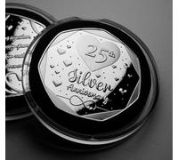 The Commemorative Coin Company 25th SILVER ANNIVERSARY Commemorative in Capsule. Gift/Present Mum/Dad/Parents/Friends. 25 Years Together. Love/Celebration/Marriage
