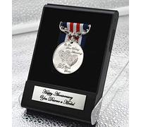 The Commemorative Coin Company 25th Silver Wedding Anniversary Medal in Display/Presentation Case. For Long/Distinguished Service and Bravery in the Field. Gift/Present Husband/Wife/Partner
