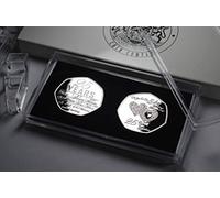 The Commemorative Coin Company 25th Wedding Anniversary Commemorative with Diamante Gemstone. Proof Silver, 8g, 27mm, Free Standing Display Case and Presentation Box. Gift/Present