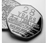 The Commemorative Coin Company 28th Birthday Silver Commemorative. Gift/Present/Son/Daughter/Party. Twenty Eight 28 Years