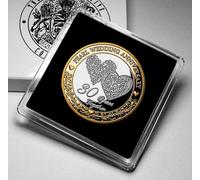 The Commemorative Coin Company 30th Pearl Wedding Anniversary Dual Metal Commemorative in Gift Case. Husband/Wife/Couple 30 Years Together Gift/Present/Token/Love