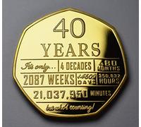 The Commemorative Coin Company 40th Birthday 24ct Gold Commemorative. Unique Gift/Present Party/Celebration Ideas 40 Forty Years