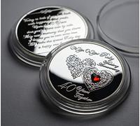 The Commemorative Coin Company 40th RUBY WEDDING ANNIVERSARY Silver Commemorative with Ruby Gemstone. Gift/Present. 40 Years Together. Husband/Wife/Parents