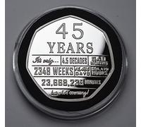 The Commemorative Coin Company 45th Birthday .999 Silver Commemorative in Capsule. Unique Gift/Present. 45 Years 'But Who's Counting