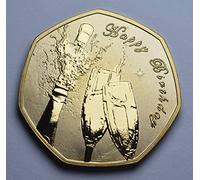 The Commemorative Coin Company 50th Birthday 24ct Gold Commemorative '50 & Fabulous'. Unique Gift/Present 50 Fifty Years. Champagne/Prosecco