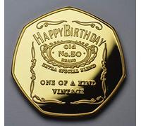 The Commemorative Coin Company 50th Birthday 24ct Gold Commemorative. Unique Gift/Present Party/Celebration Ideas 50 Fifty Years. Whisky/Bourbon
