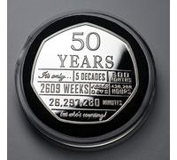 The Commemorative Coin Company 50th Birthday .999 Silver Commemorative in Capsule. Unique Gift/Present Party/Celebration Ideas 50 Fifty Years