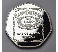 The Commemorative Coin Company 50th Birthday .999 Silver Commemorative. Unique Gift/Present Party/Celebration Ideas 50 Fifty Years. Whisky/Bourbon