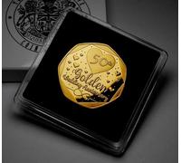 The Commemorative Coin Company 50th GOLDEN WEDDING ANNIVERSARY Commemorative in Presentation Case. Husband/Wife/Friends. Gift/Present. 50 Years Together. Love/Marriage