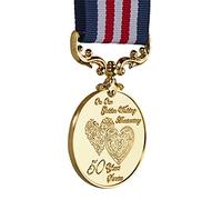 The Commemorative Coin Company 50th Golden Wedding Anniversary Medal for Long/Distinguished Service and Bravery in the Field. Gift/Present Husband/Wife/Partner/Couple, Gold