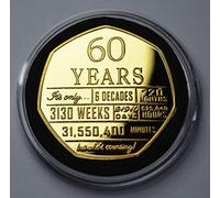 The Commemorative Coin Company 60th Birthday 24ct Gold Commemorative in Capsule. Unique Gift/Present Party/Celebration Ideas 60 Sixty Years Sixtieth