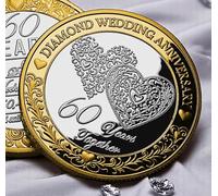 The Commemorative Coin Company 60th Diamond Wedding Anniversary Dual Metal Commemorative. 60 Years Together Husband/Wife/Couple Gift/Present/Token/Love