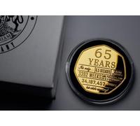 The Commemorative Coin Company 65th Birthday 24ct Gold Commemorative in Capsule and Gift Box. Gift/Present. Father/Mother/Granddad/Grandmother/Uncle/Aunty 65 Years 'Who's Counting