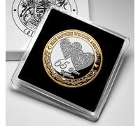 The Commemorative Coin Company 65th Blue Sapphire Wedding Anniversary Dual Metal Commemorative in Gift Case. 65 Years Together Husband/Wife/Couple Gift/Present/Token/Love