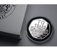 The Commemorative Coin Company 70th Birthday .999 Silver Commemorative in Capsule & Gift Box. Unique Gift/Present. Seventieth 70 Seventy Years - 'But Who's Counting