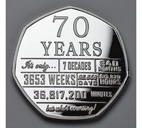 The Commemorative Coin Company 70th Birthday .999 Silver Commemorative. Unique Gift/Present. Seventieth 70 Seventy Years - 'But Who's Counting