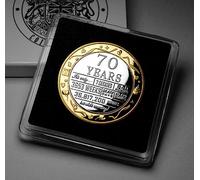 The Commemorative Coin Company 70th Birthday Dual Metal 24ct Gold & .999 Silver Commemorative. Gift/Presentation Case. Party/Ideas/Gift/Present. Mum/Dad/Grandma/Grandad/Friend 70 Years