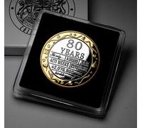 The Commemorative Coin Company 80th Birthday Dual Metal 24ct Gold & .999 Silver Commemorative. Gift/Presentation Case. Party/Ideas/Gift/Present. Mum/Dad/Grandma/Grandad/Friend 80 Years