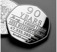 The Commemorative Coin Company 90th Birthday Silver Commemorative. 90 Years 'But Who's Counting' Gift/Present. Celebrating 90 Ninety Years. Grandad/Grandma
