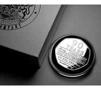 The Commemorative Coin Company 90th Birthday Silver Commemorative in Gift Box. 90 Years 'But Who's Counting' Gift/Present. Celebrating 90 Ninety Years. Grandad/Grandma