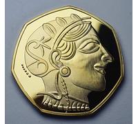 The Commemorative Coin Company Ancient Greek 'Owl of Athena' 24ct Gold Commemorative. Athenian Tetradrachm Coin 450BC. Reproduction