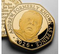 The Commemorative Coin Company ANDREW MOUNTBATTEN WINDSOR Gold Charity Commemorative. Formerly Prince. Ex Royal/Satire