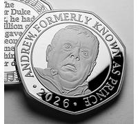 The Commemorative Coin Company ANDREW MOUNTBATTEN WINDSOR Silver Charity Commemorative. Formerly Prince. Ex Royal/Satire
