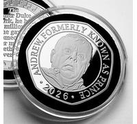 The Commemorative Coin Company ANDREW MOUNTBATTEN WINDSOR Silver Charity Commemorative in Capsule. Formerly Prince. Ex Royal/Satire