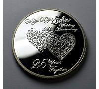 The Commemorative Coin Company Beautiful 25th SILVER WEDDING ANNIVERSARY Commemorative in Capsule. Gift/Present/Congratulations. 25 Years Together 999 Silver