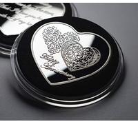 The Commemorative Coin Company Beautiful HAPPY ANNIVERSARY Heart Shaped Commemorative in Capsule. Gift/Present/Congratulations. Husband/Wife/Partner 999 Silver