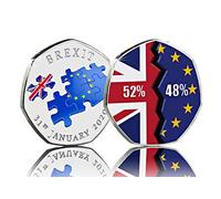The Commemorative Coin Company BREXIT Full Colour Silver Commemorative. 31st January 2020 2016 Referendum UK EU Politics United Kingdom European Union