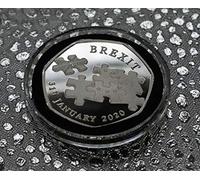 The Commemorative Coin Company BREXIT Silver Commemorative in capsule. 31st January 2020, UK EU Politics United Kingdom European Union Referendum 2016