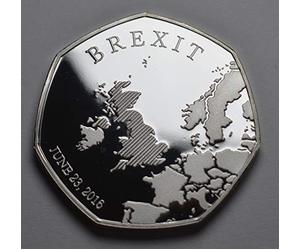 The Commemorative Coin Company BREXIT Silver Commemorative. United Kingdom European Union Referendum UK EU Politics 31st January 2020