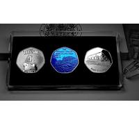 The Commemorative Coin Company Cased Trio of RMS Titanic Silver Commemoratives. Ocean Liner, White Star Line, 1912. Display/Presentation Case