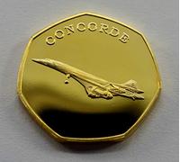 The Commemorative Coin Company CONCORDE SUPERSONIC JET 24ct Gold Commemorative GREAT BRITISH DESIGN ICONS. British Airways, Air France