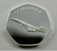 The Commemorative Coin Company CONCORDE SUPERSONIC JET Fine Silver Commemorative GREAT BRITISH DESIGN ICONS. British Airways, Air France