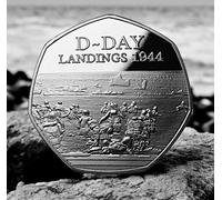 The Commemorative Coin Company D-DAY LANDINGS 1944 Silver Commemorative. Operation Overlord, Battle of Normandy, WW2, Allied Invasions