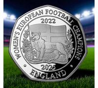 The Commemorative Coin Company ENGLAND Women's Football Dual Date Silver Commemorative. European Champions 2022 2025. Lioness/Lionesses
