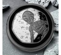 The Commemorative Coin Company Extremely Rare .999 'TRITANIUM' Alien Commemorative/Artefact in Capsule. Area 51. UFO/Spacecraft.